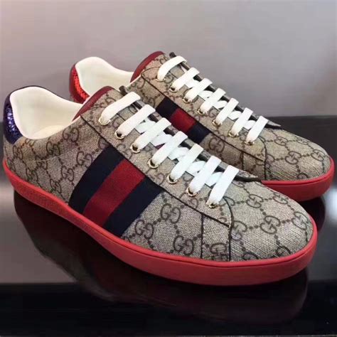 gucci red sneakers high cut|Gucci gg canvas sneakers.